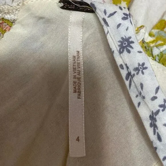 Free People Lover Boy Multicolor Floral Colorblock Boho Sleeveless Midi Dress 4 - Picture 4 of 4